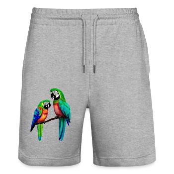 Budgie Bird Cockatiel Bird Propriétaire - Short de jogging bio TRAINER Stanley/Stella unisexe - gris chiné - Devant - Nik (191cm) & Marisol (170cm)