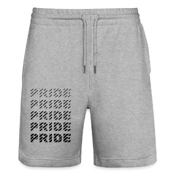 PRIDE 02 - Stanley/Stella Trainer Unisex Organic Jogging Shorts - heather grey - Front - Nik (191cm) & Marisol (170cm)
