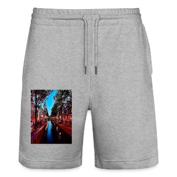 Amsterdam - Stanley/Stella Unisex Bio Joggingshorts Trainer  - Grau meliert - Vorne - Nik (191cm) & Marisol (170cm)