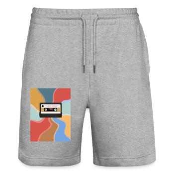 Cassette rétro - Short de jogging bio TRAINER Stanley/Stella unisexe - gris chiné - Devant - Nik (191cm) & Marisol (170cm)