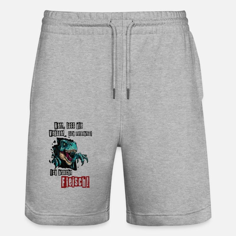 Ich brauche Fleisch - Stanley/Stella Unisex Bio Joggingshorts Trainer  - Grau meliert