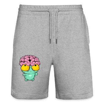 Hirnman - Stanley/Stella Unisex Bio Joggingshorts Trainer  - Grau meliert - Vorne - Nik (191cm) & Marisol (170cm)