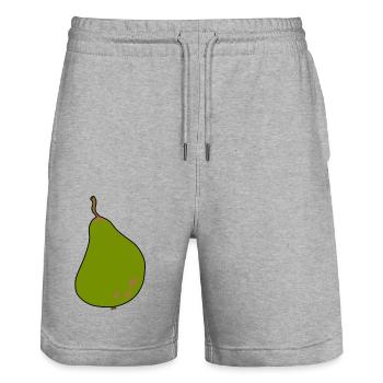 Simple Pear - Stanley/Stella Trainer Unisex Organic Jogging Shorts - heather grey - Front - Nik (191cm) & Marisol (170cm)