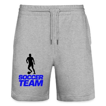 soccer team - Stanley/Stella Unisex Bio Joggingshorts Trainer  - Grau meliert - Vorne - Nik (191cm) & Marisol (170cm)