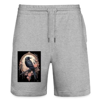 Rabe - Stanley/Stella Unisex Bio Joggingshorts Trainer  - Grau meliert - Vorne - Nik (191cm) & Marisol (170cm)