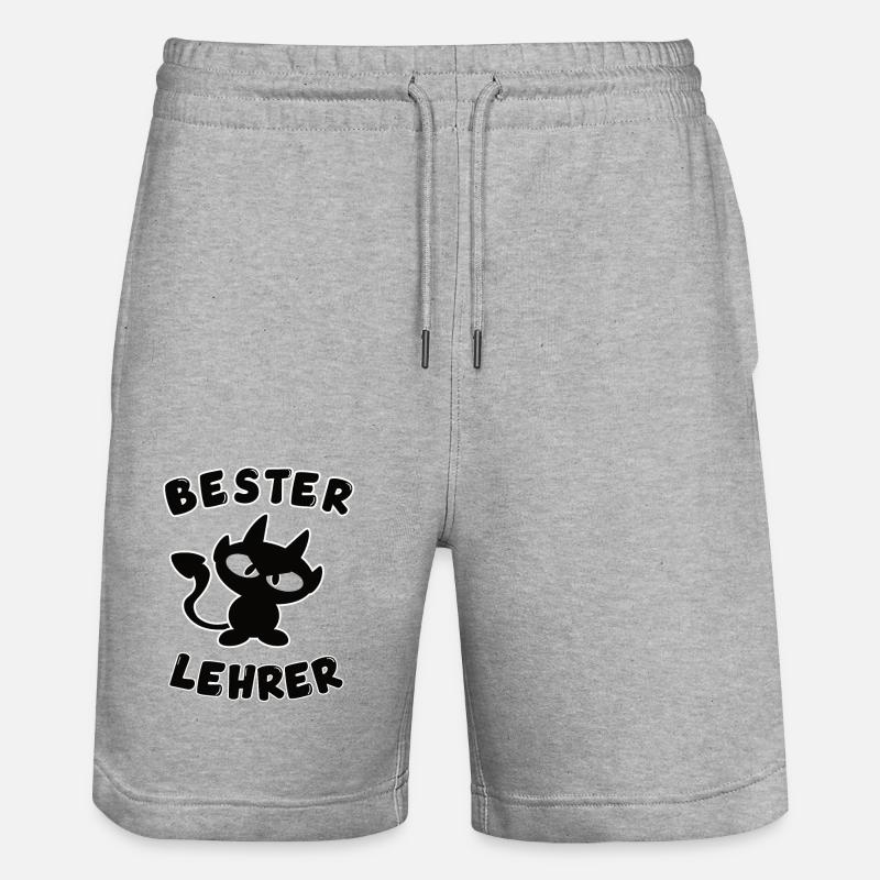 cooles bester Lehrer Design - Stanley/Stella Unisex Bio Joggingshorts Trainer  - Grau meliert
