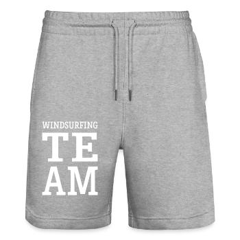 Windsurfen Team - Stanley/Stella Unisex Bio Joggingshorts Trainer  - Grau meliert - Vorne - Nik (191cm) & Marisol (170cm)