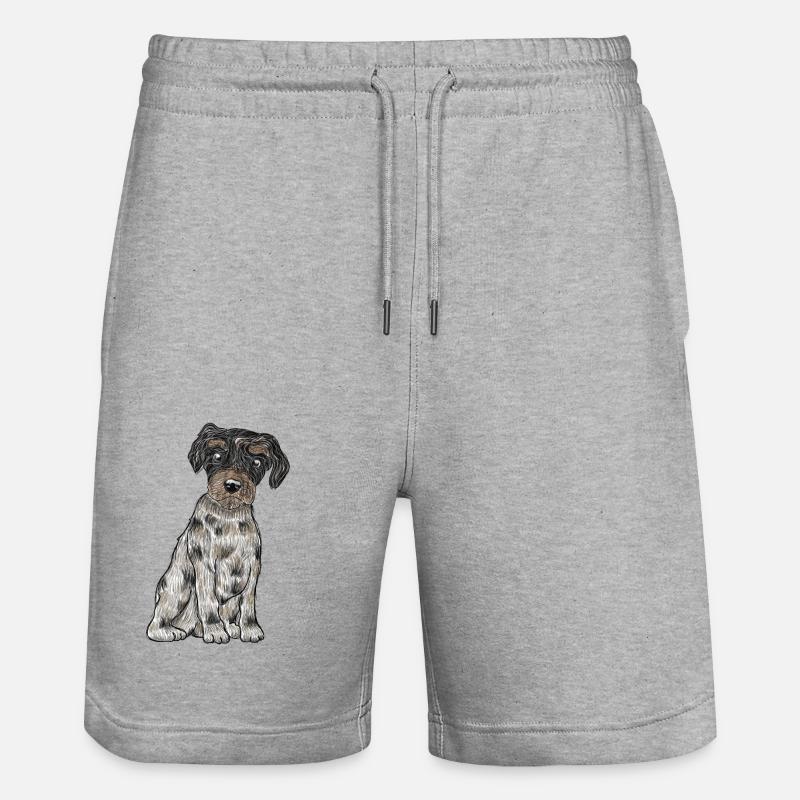 Yorkshire Biewer Terrier - Stanley/Stella Unisex Bio Joggingshorts Trainer - Grau meliert