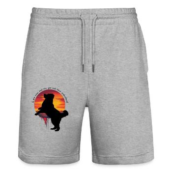 Berner Sennenhund - Stanley/Stella Unisex Bio Joggingshorts Trainer  - Grau meliert - Vorne - Nik (191cm) & Marisol (170cm)