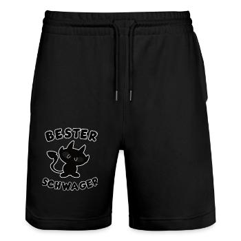 cool best brother-in-law design - Stanley/Stella Trainer Unisex Organic Jogging Shorts - black - Front - Nik (191cm) & Marisol (170cm)