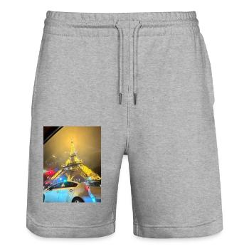 My Design - Stanley/Stella Unisex Bio Joggingshorts Trainer  - Grau meliert - Vorne - Nik (191cm) & Marisol (170cm)