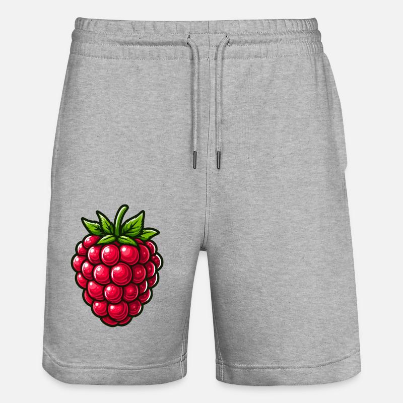 Framboise, fruit - Short de jogging bio TRAINER Stanley/Stella unisexe - gris chiné
