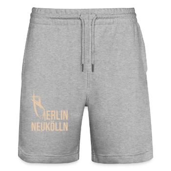 Berlin Neukölln - Short de jogging bio TRAINER Stanley/Stella unisexe - gris chiné - Devant - Nik (191cm) & Marisol (170cm)
