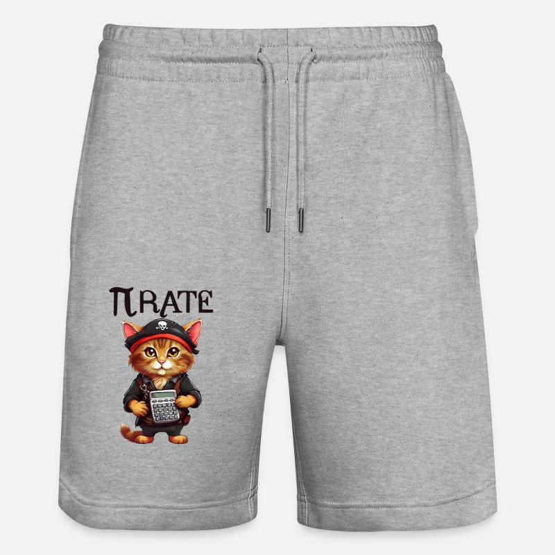 Chat pirate de Pi Day - Short de jogging bio TRAINER Stanley/Stella unisexe - gris chiné