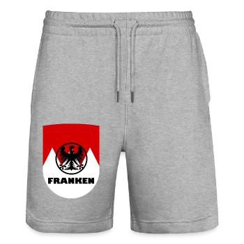 La patrie franconienne - Short de jogging bio TRAINER Stanley/Stella unisexe - gris chiné - Devant - Nik (191cm) & Marisol (170cm)