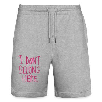 I don’t belong here - Stanley/Stella Unisex Bio Joggingshorts Trainer  - Grau meliert - Vorne - Nik (191cm) & Marisol (170cm)