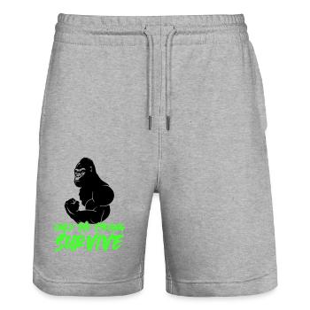 gorilla strong - Stanley/Stella Unisex Bio Joggingshorts Trainer  - Grau meliert - Vorne - Nik (191cm) & Marisol (170cm)
