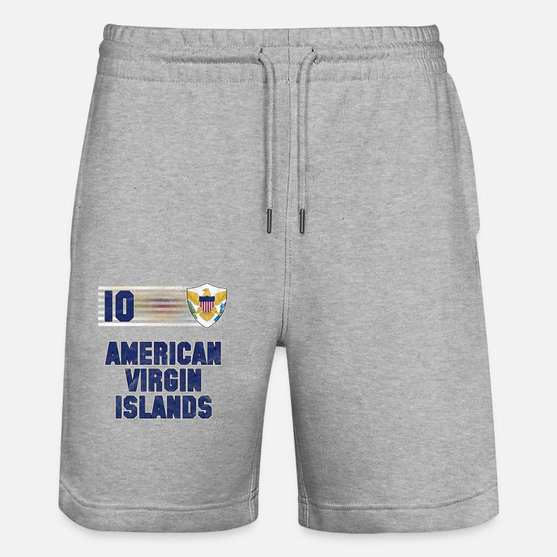 Îles Vierges américaines - Short de jogging bio TRAINER Stanley/Stella unisexe - gris chiné