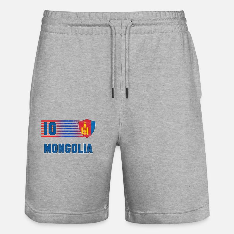 Mongolei - Stanley/Stella Unisex Bio Joggingshorts Trainer  - Grau meliert