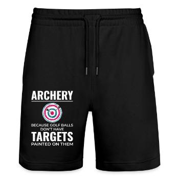 Tir à l’arc Cibles Archer Bullseye Tir Sport - Short de jogging bio TRAINER Stanley/Stella unisexe - noir - Devant - Nik (191cm) & Marisol (170cm)