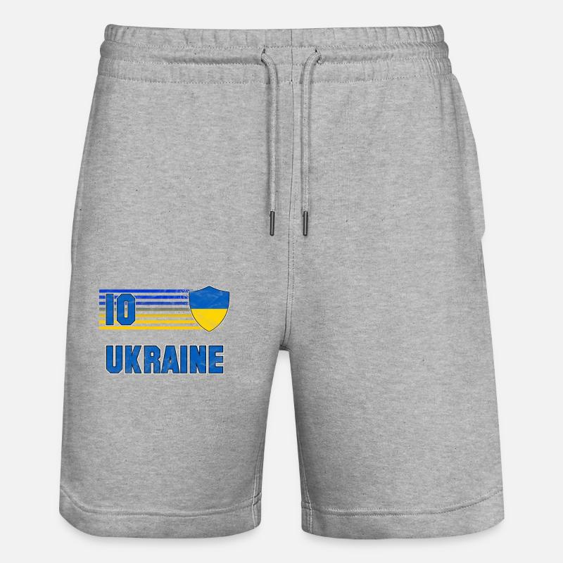 Ukraine - Short de jogging bio TRAINER Stanley/Stella unisexe - gris chiné