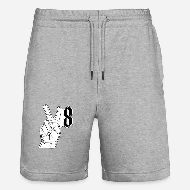 V Huit - Short de jogging bio TRAINER Stanley/Stella unisexe - gris chiné