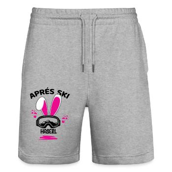 Ski fahren Ski Motiv für Schi Fahrer Schifahrer - Stanley/Stella Unisex Bio Joggingshorts Trainer  - Grau meliert - Vorne - Nik (191cm) & Marisol (170cm)