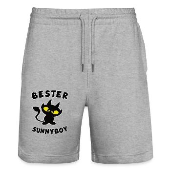 cool best sunnyboy design - Stanley/Stella Trainer Unisex Organic Jogging Shorts - heather grey - Front - Nik (191cm) & Marisol (170cm)