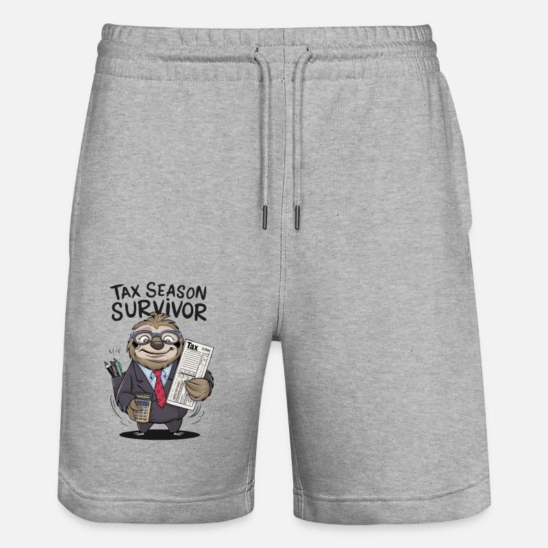 Steuersaison Überlebender - Stanley/Stella Unisex Bio Joggingshorts Trainer  - Grau meliert