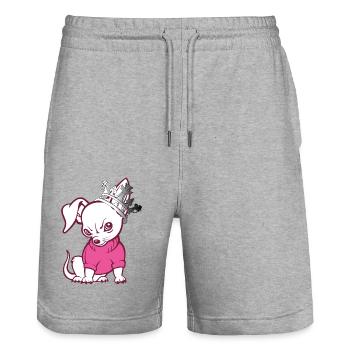 spitz mit krone - Stanley/Stella Unisex Bio Joggingshorts Trainer  - Grau meliert - Vorne - Nik (191cm) & Marisol (170cm)