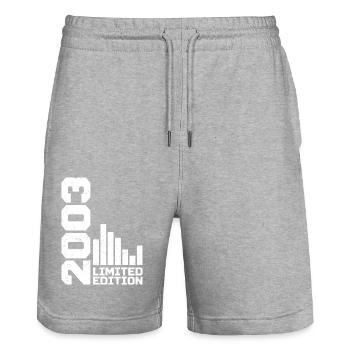 Vintage 2003 Birthday Gift 2003 Year 2003 - Stanley/Stella Trainer Unisex Organic Jogging Shorts - heather grey - Front - Nik (191cm) & Marisol (170cm)