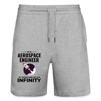 Luft- und Raumfahrtingenieur Raumfahrtraketenwissenschaftler - Stanley/Stella Unisex Bio Joggingshorts Trainer  - Grau meliert - Vorne - Nik (191cm) & Marisol (170cm)