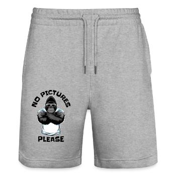 No pictures please - Stanley/Stella Trainer Unisex Organic Jogging Shorts - heather grey - Front - Nik (191cm) & Marisol (170cm)