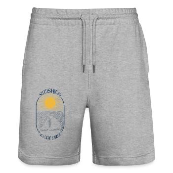 Inspirational Boat Phrase, Nautical Gift, - Stanley/Stella Trainer Unisex Organic Jogging Shorts - heather grey - Front - Nik (191cm) & Marisol (170cm)