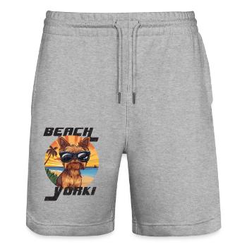BEACH YORKSHIRE SUNGLAS - Stanley/Stella Unisex Bio Joggingshorts Trainer  - Grau meliert - Vorne - Nik (191cm) & Marisol (170cm)