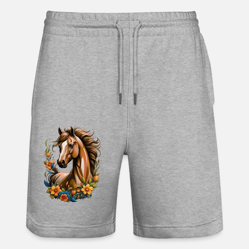 Pony - Stanley/Stella Unisex Bio Joggingshorts Trainer  - Grau meliert
