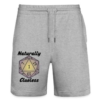 Naturally Clueless - Stanley/Stella Trainer Unisex Organic Jogging Shorts - heather grey - Front - Nik (191cm) & Marisol (170cm)