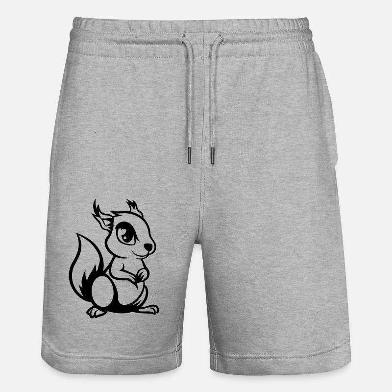 eichhörnchen comic - Stanley/Stella Unisex Bio Joggingshorts Trainer  - Grau meliert
