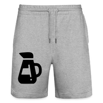 Coffee pot - Stanley/Stella Trainer Unisex Organic Jogging Shorts - heather grey - Front - Nik (191cm) & Marisol (170cm)