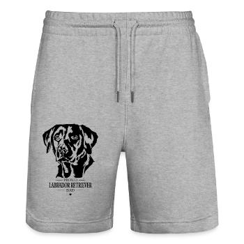 Labrador Retriever Dad Hunde Hund Labbi Wilsigns - Stanley/Stella Unisex Bio Joggingshorts Trainer  - Grau meliert - Vorne - Nik (191cm) & Marisol (170cm)