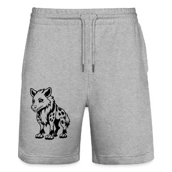 kojote comic - Stanley/Stella Unisex Bio Joggingshorts Trainer  - Grau meliert - Vorne - Nik (191cm) & Marisol (170cm)
