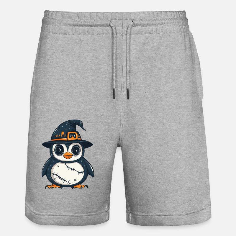 Pingouin Halloween Zombie - Short de jogging bio TRAINER Stanley/Stella unisexe - gris chiné