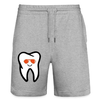 Lunettes de soleil à dents - Short de jogging bio TRAINER Stanley/Stella unisexe - gris chiné - Devant - Nik (191cm) & Marisol (170cm)