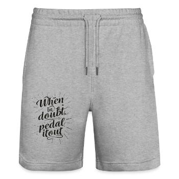 Typographic Design for Cycling Enthusiasts - Stanley/Stella Trainer Unisex Organic Jogging Shorts - heather grey - Front - Nik (191cm) & Marisol (170cm)