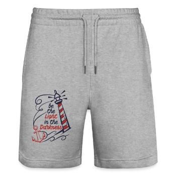 SEI DAS LICHT - Stanley/Stella Unisex Bio Joggingshorts Trainer  - Grau meliert - Vorne - Nik (191cm) & Marisol (170cm)