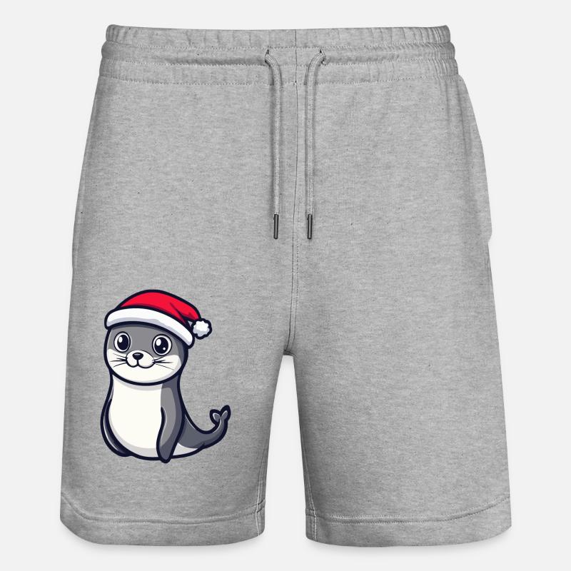 Noël de l’animal du phoque - Short de jogging bio TRAINER Stanley/Stella unisexe - gris chiné