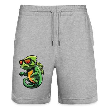 Chameleon Comic Cool - Stanley/Stella Unisex Bio Joggingshorts Trainer  - Grau meliert - Vorne - Nik (191cm) & Marisol (170cm)