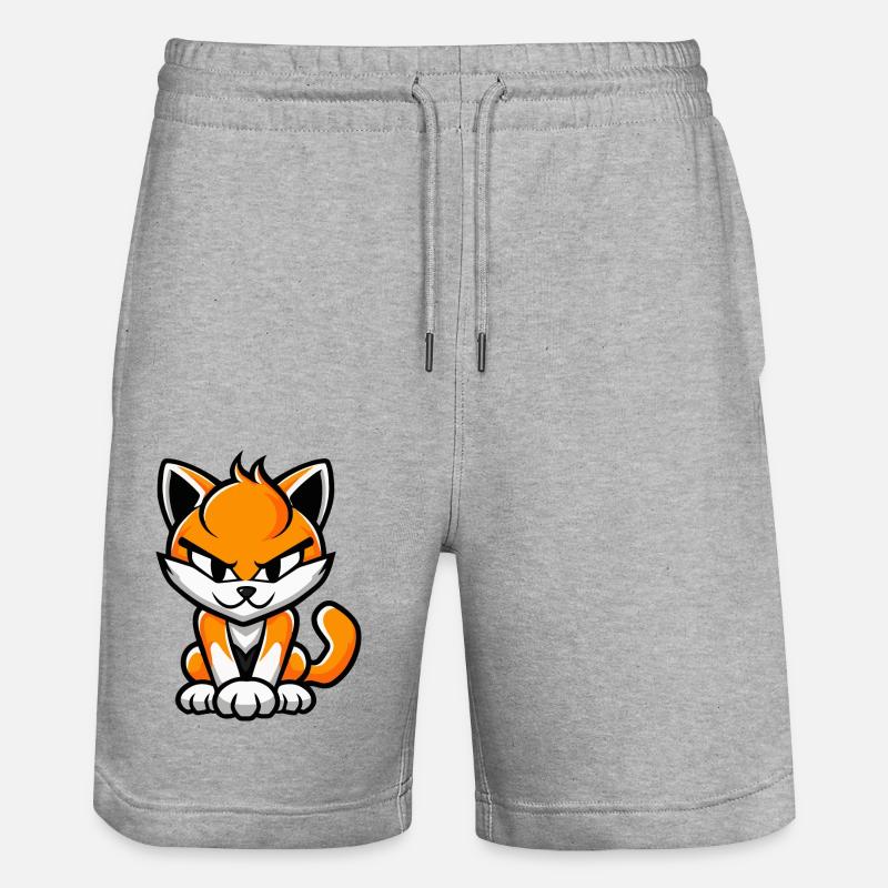 Bande dessinée Chat - Short de jogging bio TRAINER Stanley/Stella unisexe - gris chiné