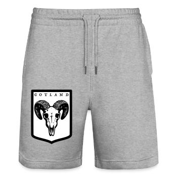 Gotland - Stanley/Stella Unisex Bio Joggingshorts Trainer  - Grau meliert - Vorne - Nik (191cm) & Marisol (170cm)