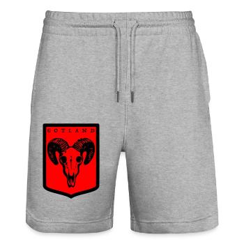 Gotland - Stanley/Stella Unisex Bio Joggingshorts Trainer  - Grau meliert - Vorne - Nik (191cm) & Marisol (170cm)
